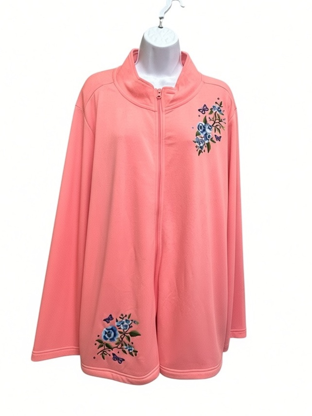 Penman’s Pink Embroidered Zip Jacket Plus Size 3X